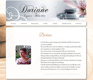 Création du site Doriane Espace bien-être en Responsive Web Design, création de site internet Lausanne, Echallens, Vaud, Neuchâtel, Jura, Fribourg, Valais, Suisse
